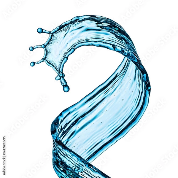 Obraz Dynamic water splash in motion against transparent background