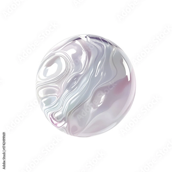 Obraz Abstract rendered sphere with swirling colors on transparent background
