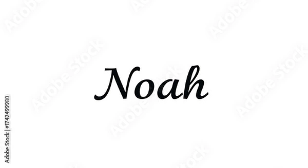 Fototapeta Noah in elegant script a simple name with a classic feel.