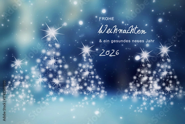 Fototapeta christmas background with snowflakes in shape of Christmas trees