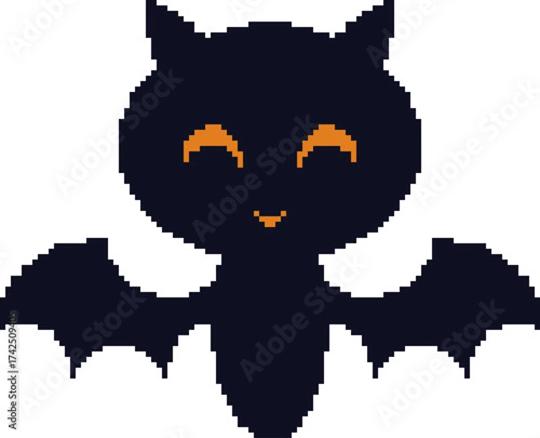 Obraz Vector Pixel Art Happy Halloween Bat