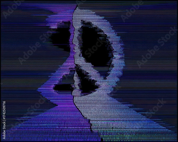 Fototapeta Peaceful World Equality Concept,Peace symbol emits glowing purple light creating peaceful world equality message dark cyberpunk retro digital art