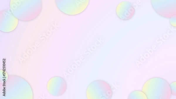 Fototapeta Cute and pop simple frame background of gradient bubbles