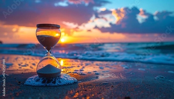 Fototapeta 時が流れる写真(砂時計)