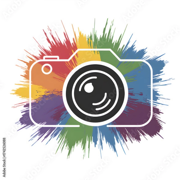 Fototapeta Capturing life s vibrant moments a symbol of photographic creativity with a colorful artistic splash