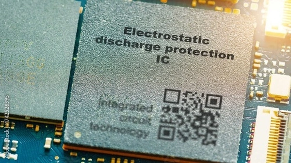 Obraz Electrostatic discharge protection IC Protects sensitive circuits from high-voltage discharges.