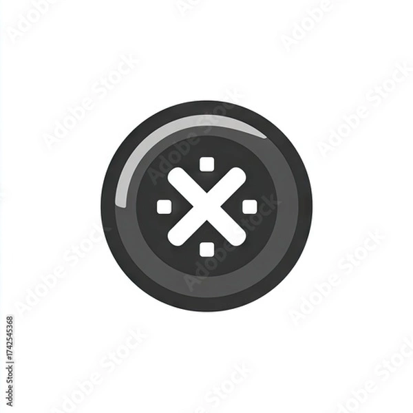 Fototapeta Circular icon with geometric design isolated on white background