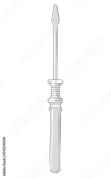 Fototapeta Simple flathead screwdriver illustration with a classic handle design and metal shaft