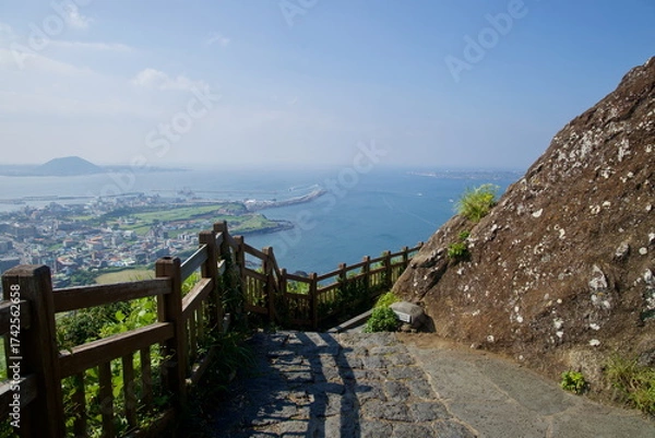 Obraz Railed Path above the Harbor