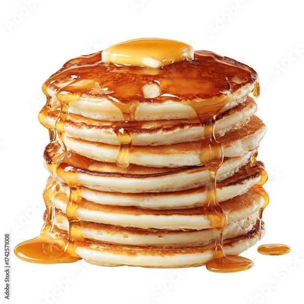 Fototapeta Stack of Pancakes with Honey isolated on transparent background