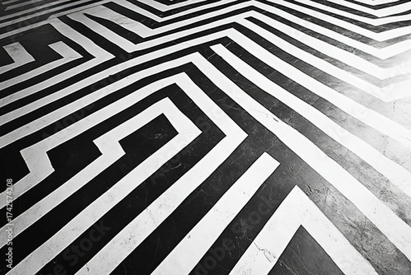 Fototapeta bold geometric lines creating dynamic zigzag pattern