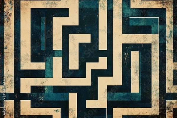 Fototapeta bold geometric lines forming an abstract maze