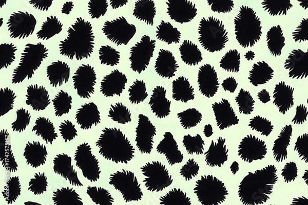 Fototapeta Cheetah Print Pattern: An abstract and stylized depiction of the iconic cheetah pattern. The arrangement of dark spots against a light backdrop creates a visual texture. 