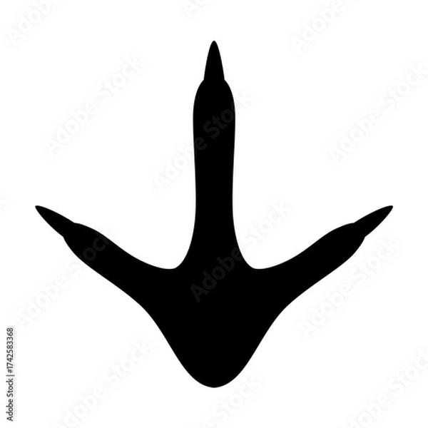 Fototapeta Chicken paw print silhouette. Vector image.
