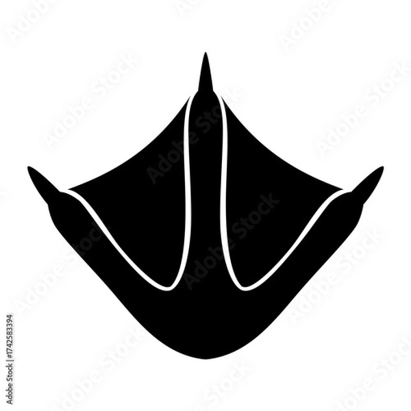 Fototapeta Duck paw print silhouette. Vector image