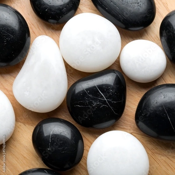 Obraz Smooth black and white stones
