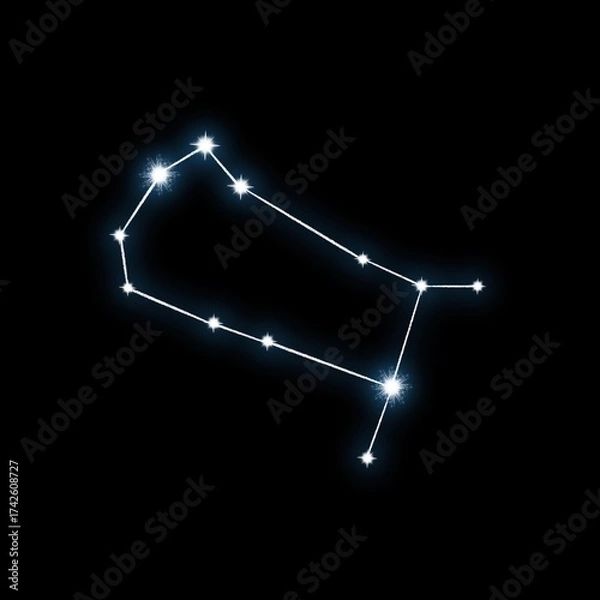 Fototapeta Gemini (The Twins) Constellation, zodiac sign, illustration, for education, science