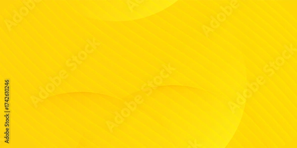 Fototapeta Bright yellow abstract background with soft wavy lines and circular shapes, creating a cheerful and energetic feel. Ideal for posters, banners, web design, and modern branding.