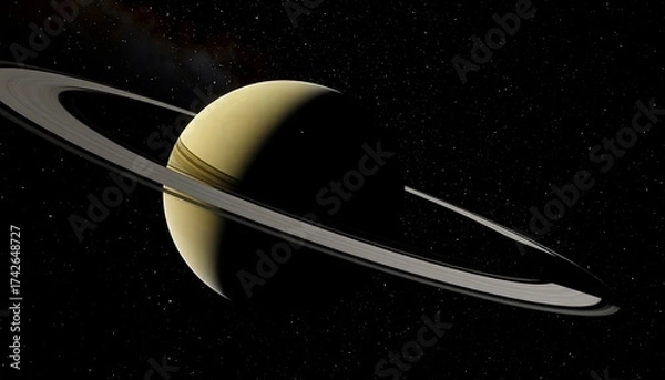 Obraz Saturns Rings - A Celestial Dance of Ice and Dust in Space.