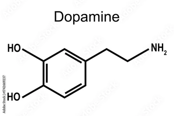 Obraz Chemical formula. Dopamine. 