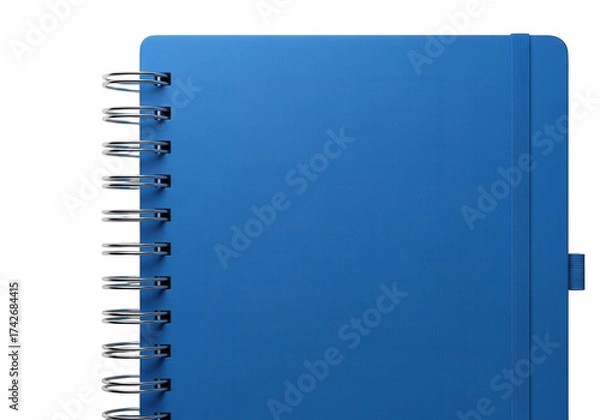 Obraz Blue spiral bound notebook isolated on a transparent background