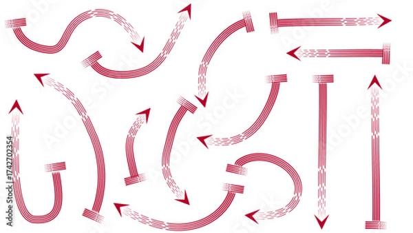 Fototapeta set of arrow direction symbol