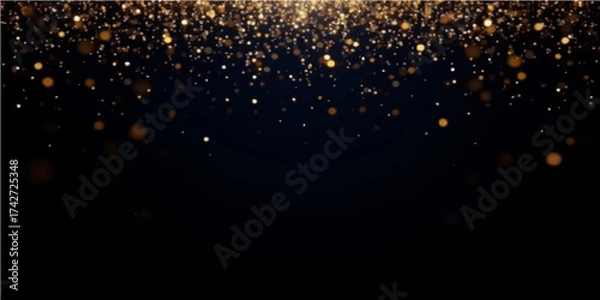 Fototapeta Bright blue bokeh lights decorate the winter night sky during a New Year's Eve fireworks display