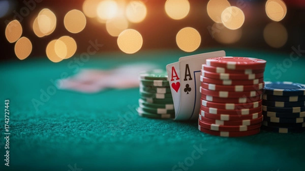 Obraz casino chips and cards