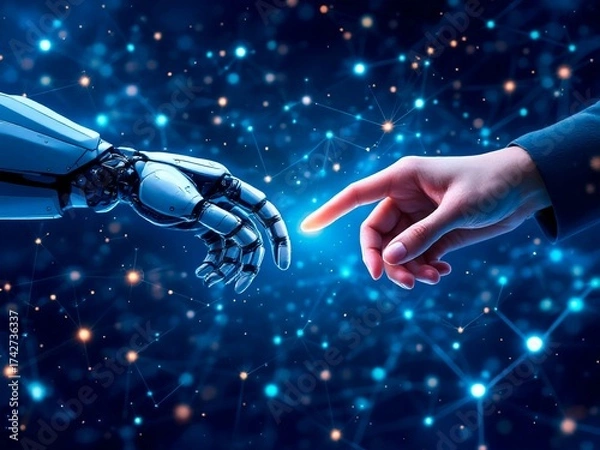 Obraz The Spark: Human Touch Meets AI's Future