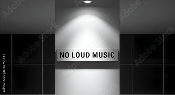 Fototapeta Instructional Signage Warning Against Elevated Sound in a Formal Environment
