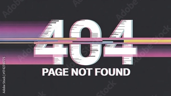 Fototapeta '404' 'Page Not Found' Message - A Visual Representation of Common Internet Error Messages