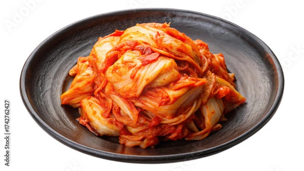 Fototapeta  top-view-of-a-delicious-looking-kimchi isolated on white background