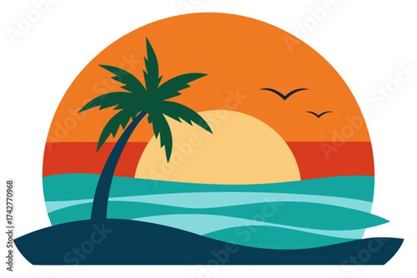 Obraz A sunset with beach