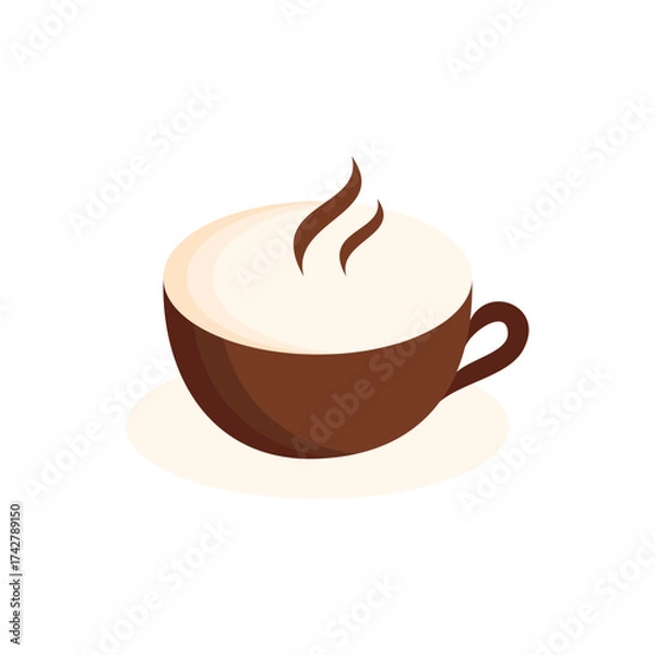 Obraz coffee cup vector flat,brown,icon