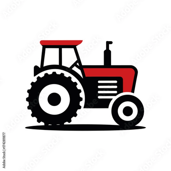 Fototapeta Tractor icon vector on White Background Vector Art Illustration on white background.	