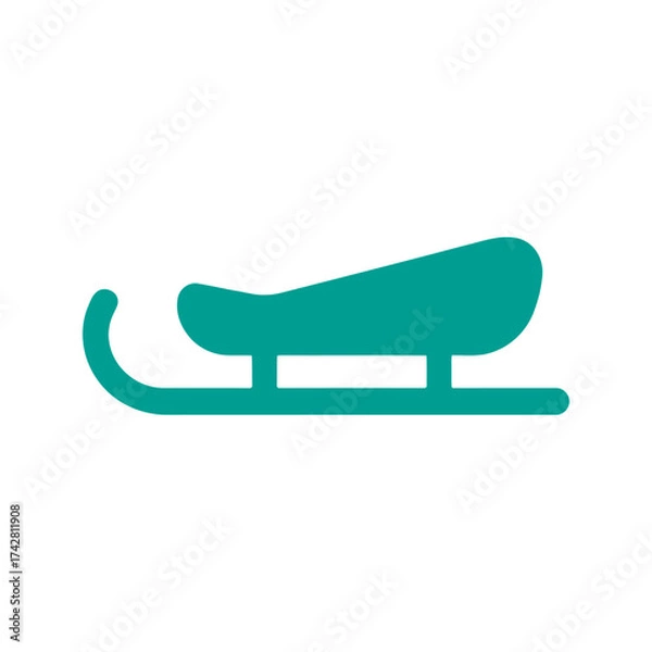Fototapeta Christmas Sleigh and Snowflake icon vector on White Background Vector Art Illustration on white background.	