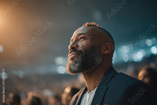 Fototapeta Multiethnic Audience Listening to Inspiring Speaker