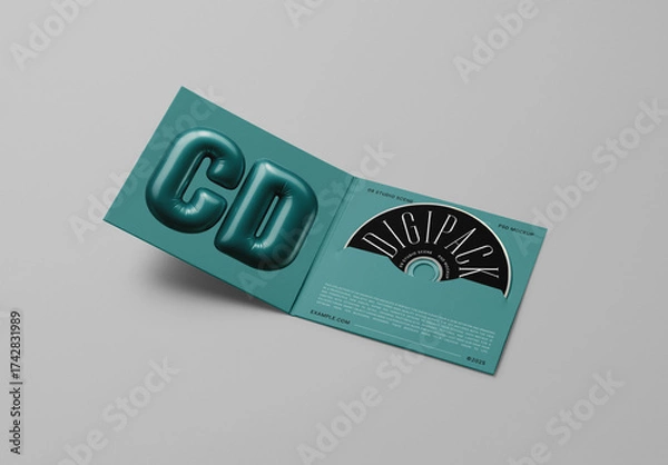 Fototapeta Lying Open CD Digipack Mockup