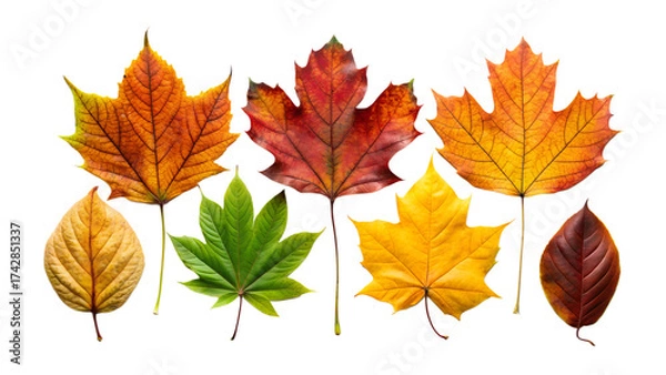 Obraz autumn leaves isolated on white