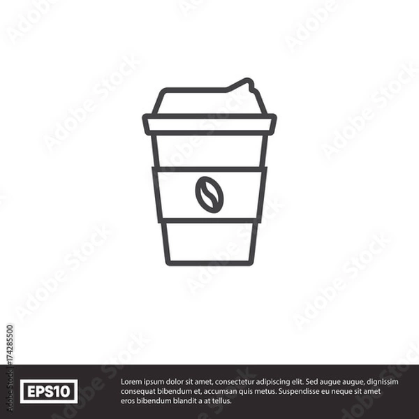 Fototapeta Coffee cup vector icon