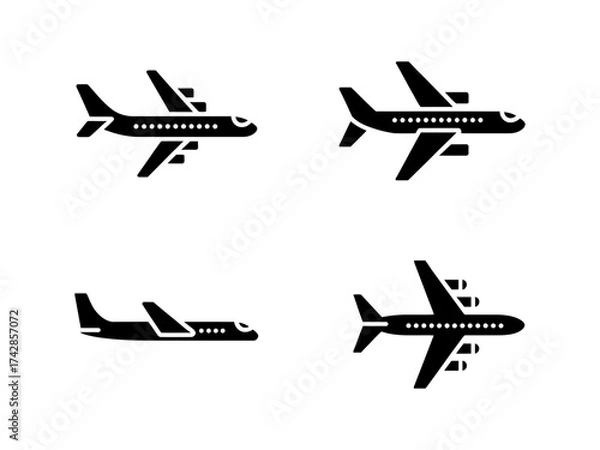 Fototapeta Vector art of set of airplane icons for travel and transportation design