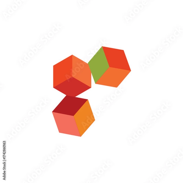 Fototapeta abstract colorful cubes