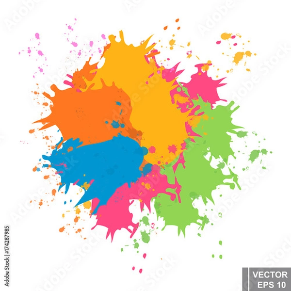 Fototapeta Bright spots from paint. Spray. Rainbow. Abstract background. For your design