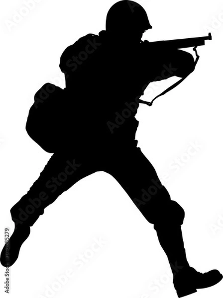 Obraz Soldier world war 2 silhouette image
