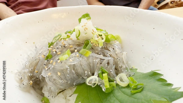 Fototapeta 新鮮な生しらす丼