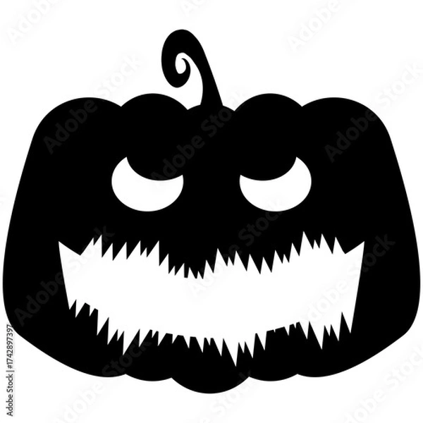 Obraz halloween ornaments pumpkin scary face illustration vector 