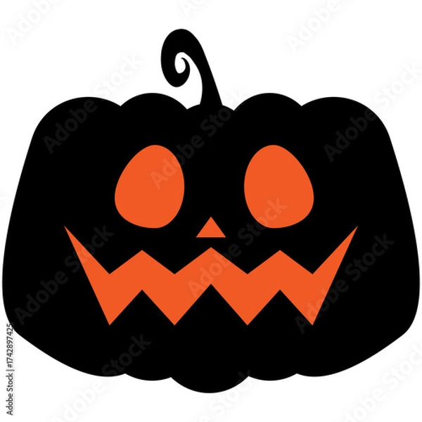 Obraz halloween ornaments pumpkin scary face illustration vector 