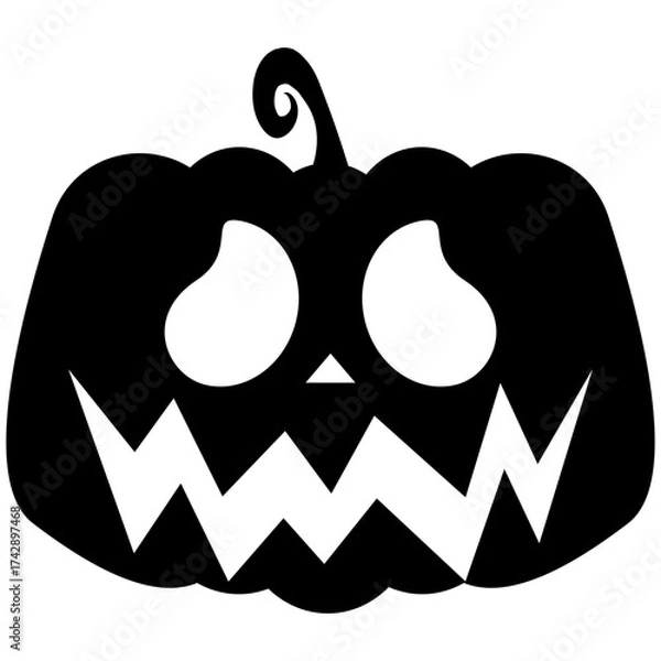 Obraz halloween ornaments pumpkin scary face illustration vector 