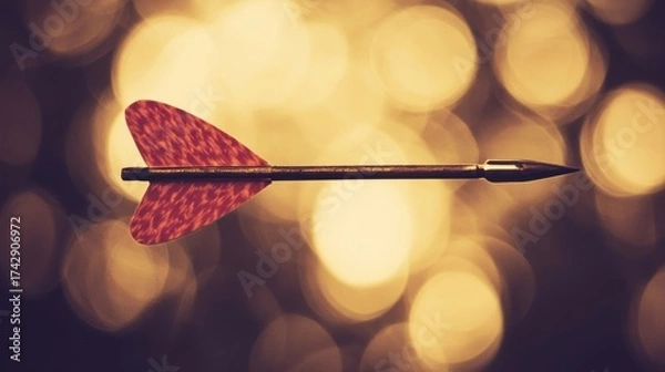 Fototapeta Flying arrow with heart-shaped fletching