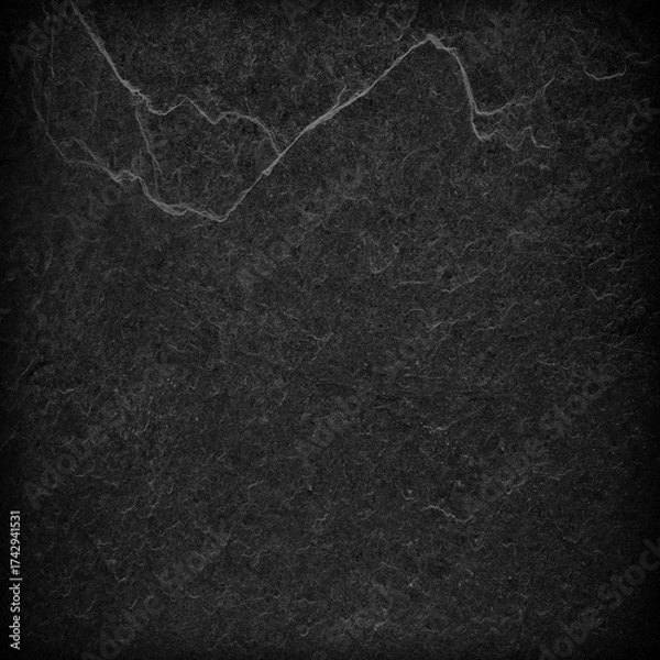 Fototapeta Dark grey black slate background or texture.